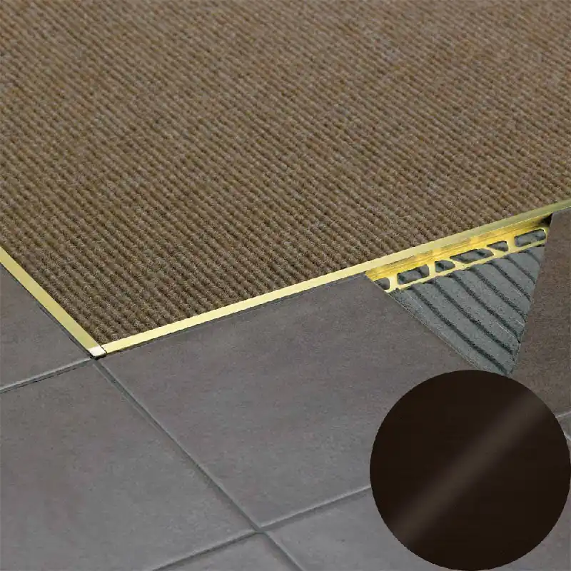Direct Beschikbaar Profilitec - SQUAREJOLLY SJ - H 12,5 mm, L 2700 mm in Alluminio Finitura Anodizzato Bronzo Antico, Linea Rivestimenti - SJ125AMSB270