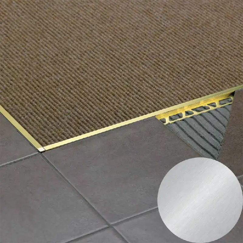 Profilitec - SQUAREJOLLY SJ - H 6 mm, L 2700 mm in Acciaio Finitura Inox Spazzolato AISI 304, Linea Pavimenti-Gradini-Rivestimenti - SJ60IS270 Direct Beschikbaar