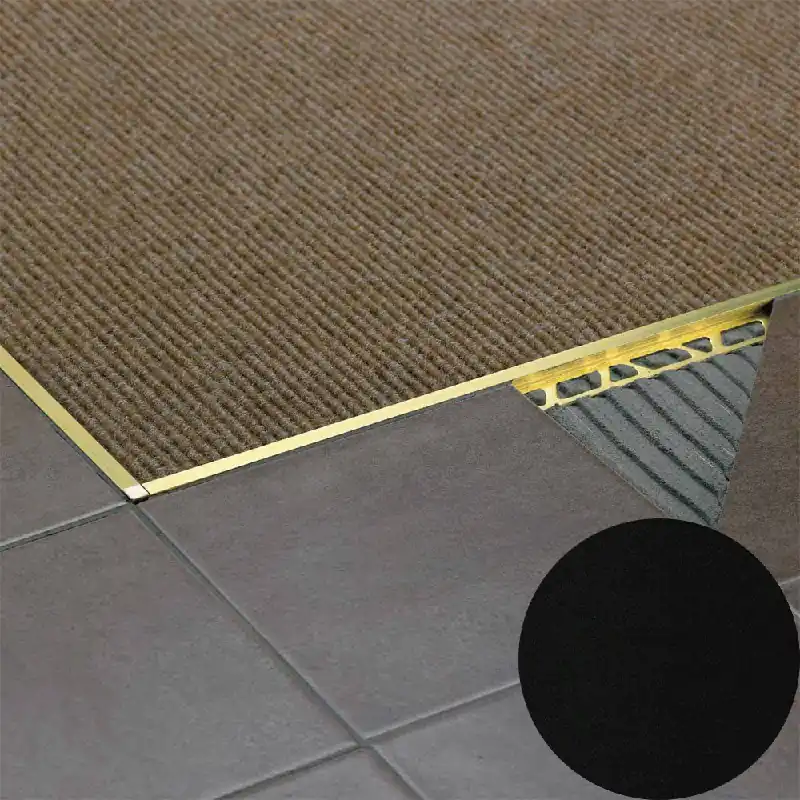 Profilitec - SQUAREJOLLY SJ - H 8 mm, L 2700 mm in Alluminio Finitura Verniciato Nero Opaco Goffrato, Linea Rivestimenti - SJ80A65270 Tijdelijk Beschikbaar