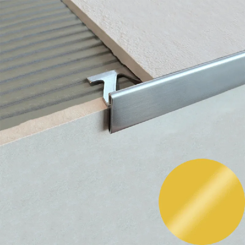 Hete Deal Profilitec - TRIMTEC SR Deformabile - H 10/12 mm, L 2700 mm in Ottone Finitura Naturale, Linea Pavimenti-Gradini - SR10/12OND270