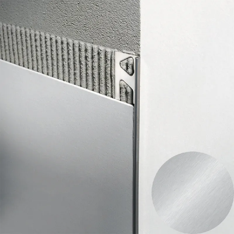 Profilitec - TRIMTEC TR - H 27,5 mm, L 2700 mm in Acciaio Finitura Inox Spazzolato AISI 304, Linea Pavimenti-Rivestimenti - TR275IS270 Voordeelprijs