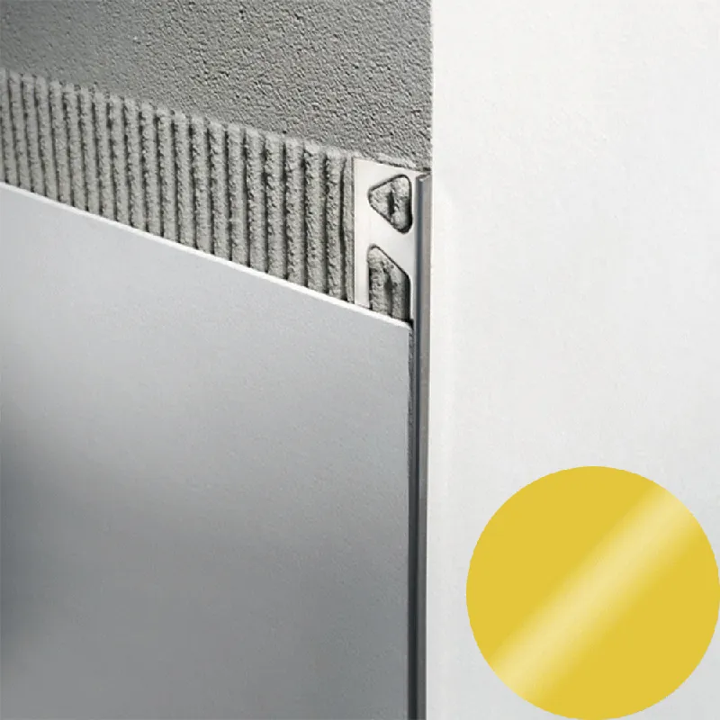 Profilitec - TRIMTEC TR - H 30 mm, L 2700 mm in Ottone Finitura Lucido, Linea Pavimenti - TR300OL270 Koop Online