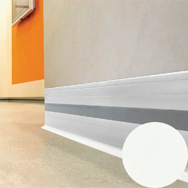 Veilige Betaling Profilitec - WALLPROTECTION WB - H 100 mm, L 2700 mm in PVC Finitura Bianco, Linea Battiscopa - WB100P11/11270
