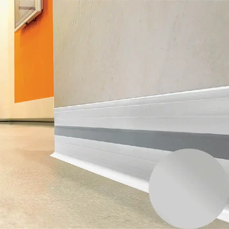 Gereduceerde Prijs Profilitec - WALLPROTECTION WB - H 100 mm, L 2700 mm in PVC Finitura Grigio Pastello, Linea Battiscopa - WB100P22/22270