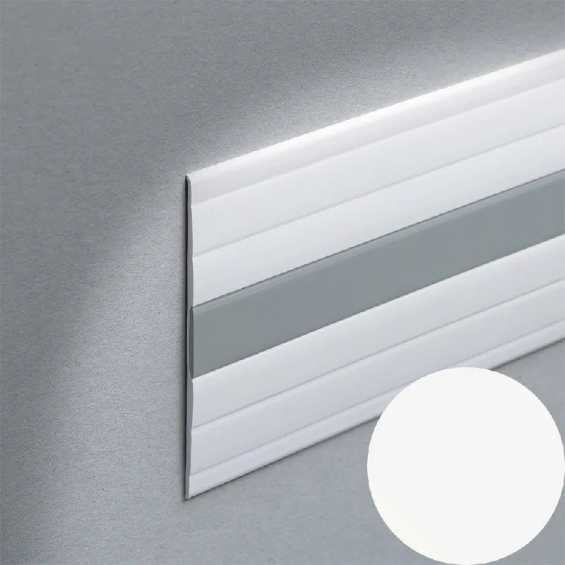 Profilitec - WALLPROTECTION WP - H 125x3,8 mm, L 2700 mm in PVC Finitura Bianco, Linea Rivestimenti - WP125P11/11270 Op = Op