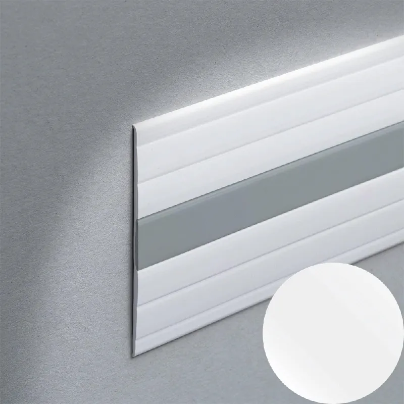 Profilitec - WALLPROTECTION WP - H 125x3,8 mm, L 2700 mm in PVC Finitura Bianco-Grigio Pastello, Linea Rivestimenti - WP125P11/22270 Speciale Aanbieding