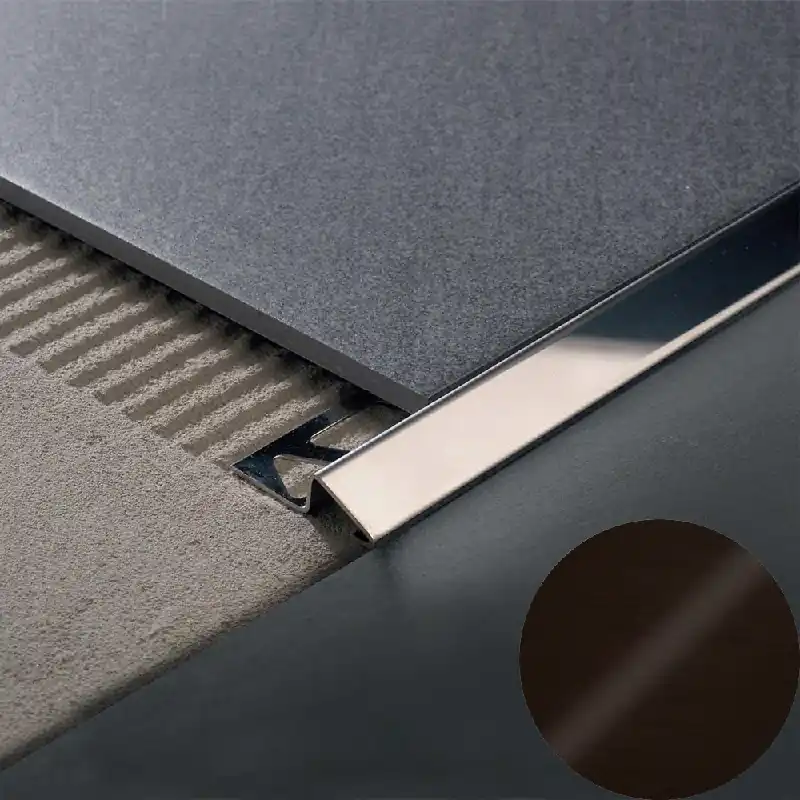 Profilitec - ZEROTEC ZR - H 12,5 mm, L 2700 mm in Alluminio Finitura Anodizzato Bronzo Antico, Linea Pavimenti - ZR125AMSB270 Populair