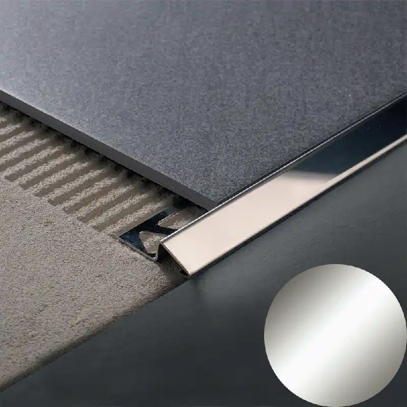 Gratis Retour Profilitec - ZEROTEC ZR - H 8 mm, L 2700 mm in Acciaio Finitura Inox Lucido AISI 304, Linea Pavimenti - ZR80IL270