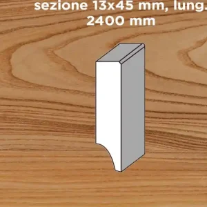 Aanbieding Unikolegno - Battiscopa impiallacciato rettangolare, essenza Olmo Americano Rustico, finitura Naturale spazzolato verniciato all‘acqua, sezione 13x45 mm, lung. 2400 mm) - BAOLMSPNALOF0CFEM