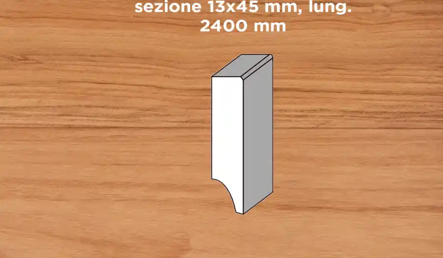 Aanbieding Unikolegno - Battiscopa impiallacciato rettangolare, essenza Doussiè, finitura EVO spazzolato verniciato all‘acqua, sezione 13x45 mm, lung. 2400 mm) - BADOUSPEVTYPD6V5X