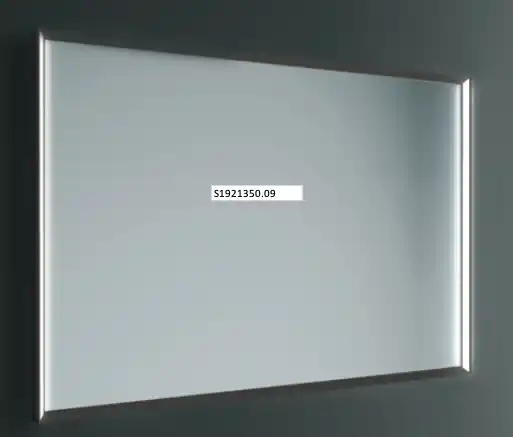 Aanbieding Speci - Specchio d‘arredo rettangolare con luce bluetooth Nero liscio Semi Opaco 80x80x6,5 cm