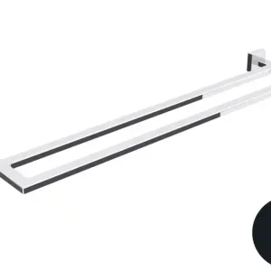 Actieprijs Dado - Porta salviette doppio Nero liscio Semi Opaco 600 mm