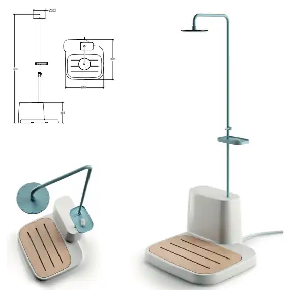 Weekendaanbieding Ista‘ - Colonna doccia da esterno Bianco Goffrato