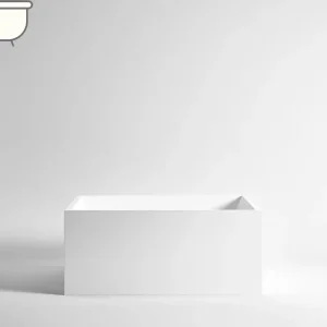 Weekendaanbieding UNICO MINI - Vasca da Bagno Base Freestanding in Corian, Misura 120X80 cm, Altezza 55 cm, Colore Glacier White
