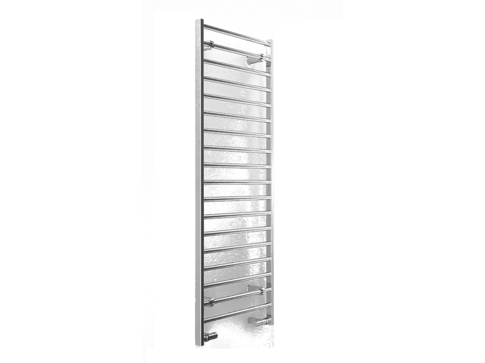 Betaalbaar Slim-C - Radiatore Idraulico Orizzontale in Metallo, Misura 81X60 cm, Interasse 450 mm, Potenza 236 W a 50 *C, Color Chrome