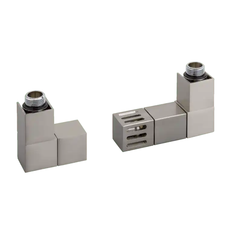 Snelle Levering Deltacalor, Accessori - Valvola e Detentore Dado Termo Corner Destra con Raccordi color Chrome