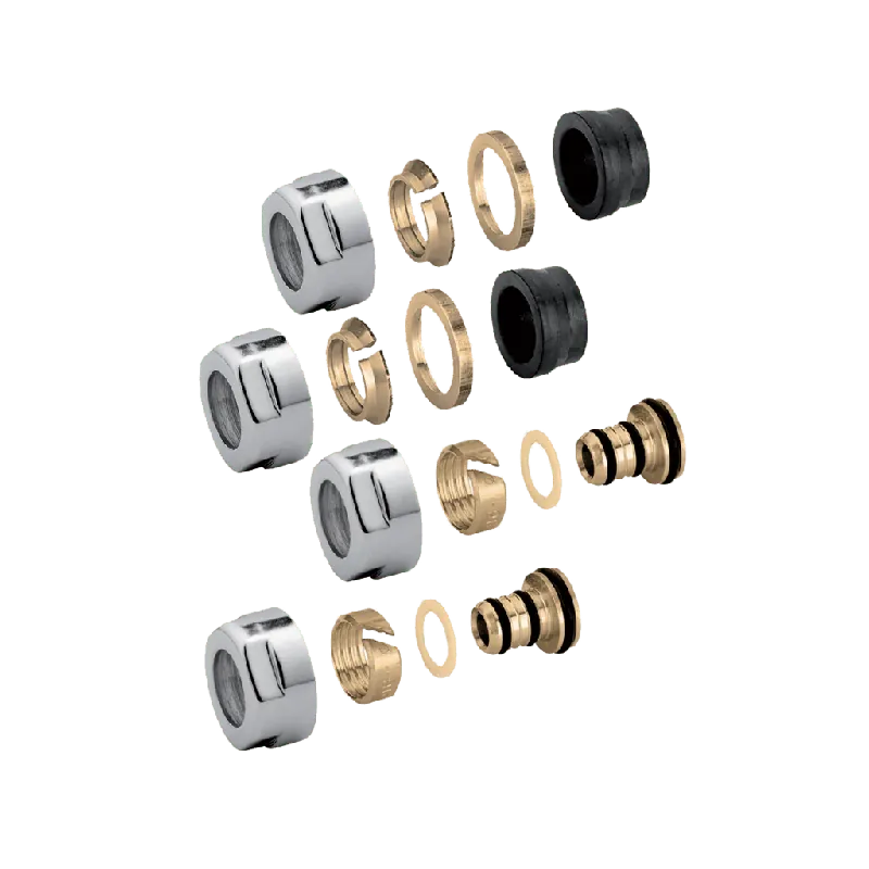 Deltacalor, Accessori - Coppia Raccordo Tubo Multistrato diametro 16 mm per Modello Circle color Chrome Shop Nu