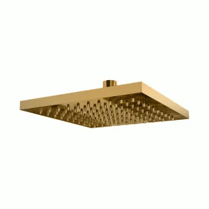 Aanbieding Soffioni - Soffione doccia orientabile in ottone a Parete/a Soffitto, finitura Gold, 200x200 mm
