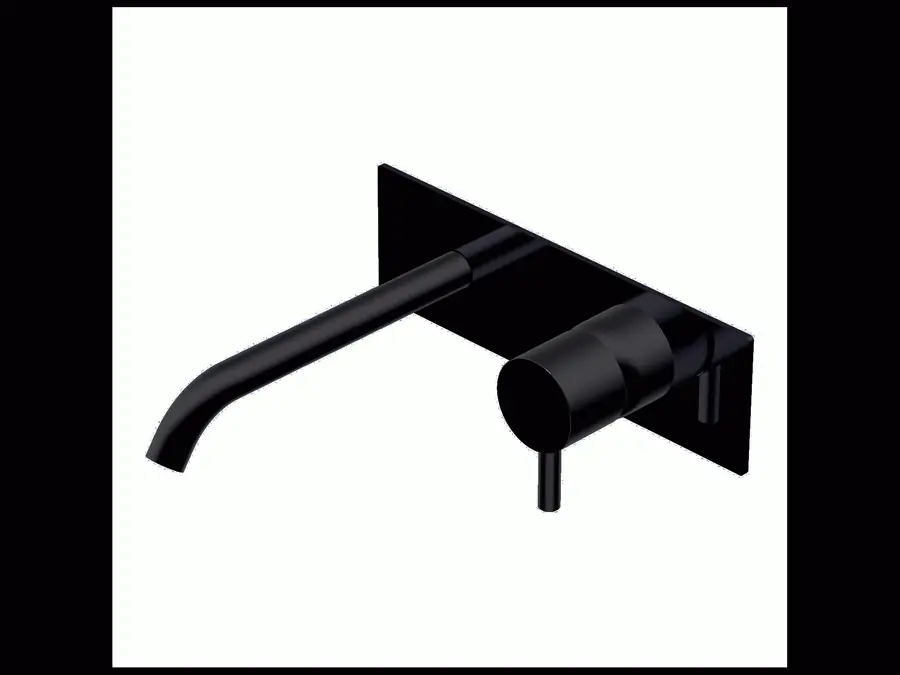 Aanbieding Diametro35 S - Miscelatore Monocomando a Parete con Piastra per Lavabo, Finitura Black, Canna da 193 mm
