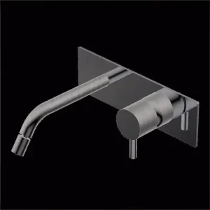 Aanbieding Diametro35 S - Miscelatore Monocomando a Parete con Piastra per Bidet, Finitura Brushed, Canna da 179 mm