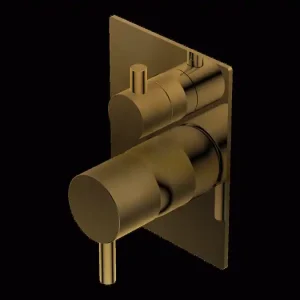 Aanbieding Diametro35 S - Miscelatore Monocomando a Parete con Deviatore con Piastra per Vasca/Doccia, Finitura Brushed Gold