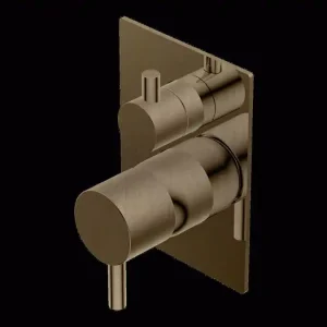 Actieprijs Diametro35 S - Miscelatore Monocomando a Parete con Deviatore con Piastra per Vasca/Doccia, Finitura Brushed Champagne