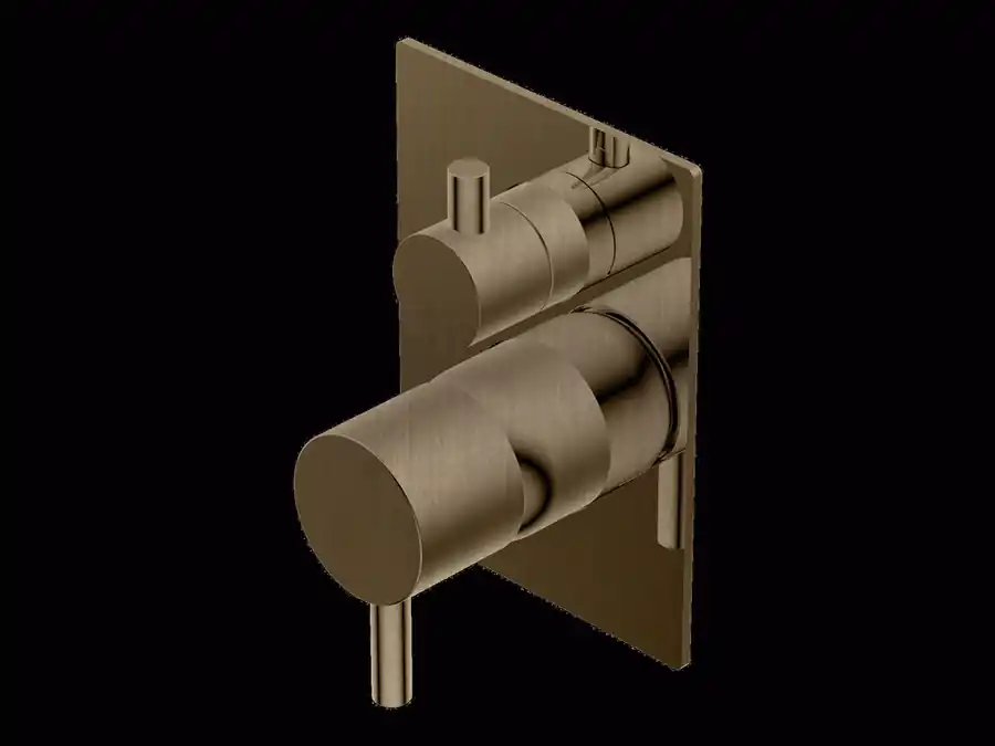 Actieprijs Diametro35 S - Miscelatore Monocomando a Parete con Deviatore con Piastra per Vasca/Doccia, Finitura Brushed Champagne