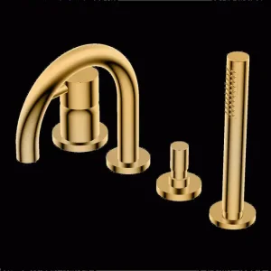 Aanbieding Diametro35 S - Gruppo per Bordo Vasca in Appoggio con Deviatore senza Piastra per Vasca, Finitura Gold, Canna da 150 mm