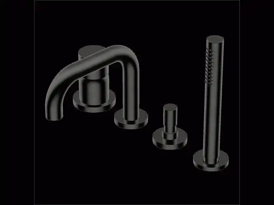 Aanbieding Diametro35 S - Gruppo per Bordo Vasca in Appoggio con Deviatore senza Piastra per Vasca, Finitura Frosted Black Chrome, Canna da 150 mm