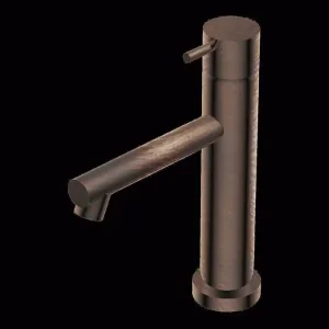 Aanbieding Diametro35 - Miscelatore Monocomando in Appoggio con Scarico per Lavabo, Finitura Brushed Bronze, Canna da 127 mm, Altezza 192 mm