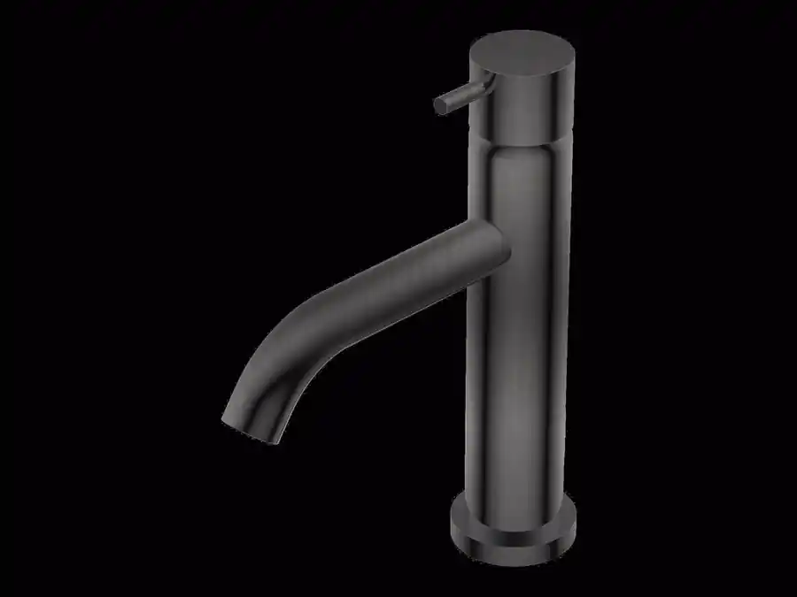 Actieprijs Diametro35 - Miscelatore Monocomando in Appoggio con Scarico per Lavabo, Finitura Brushed Black Chrome, Canna da 126 mm, Altezza 192 mm