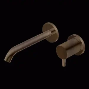 Aanbieding Diametro35 - Miscelatore Monocomando a Parete senza Piastra per Lavabo, Finitura Brushed Dark Bronze, Canna da 196 mm