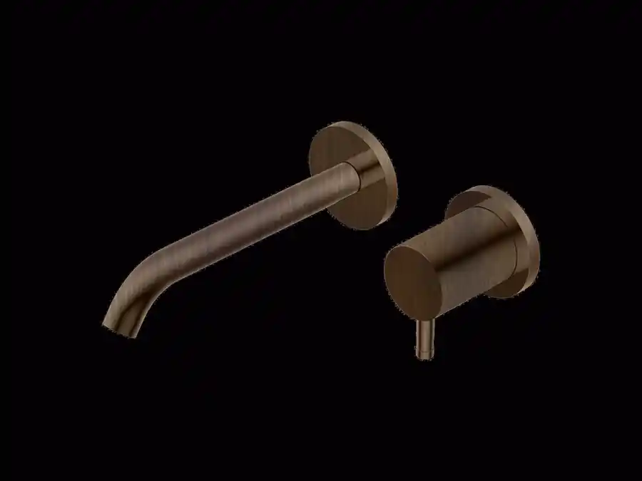 Aanbieding Diametro35 - Miscelatore Monocomando a Parete senza Piastra per Lavabo, Finitura Brushed Dark Bronze, Canna da 196 mm