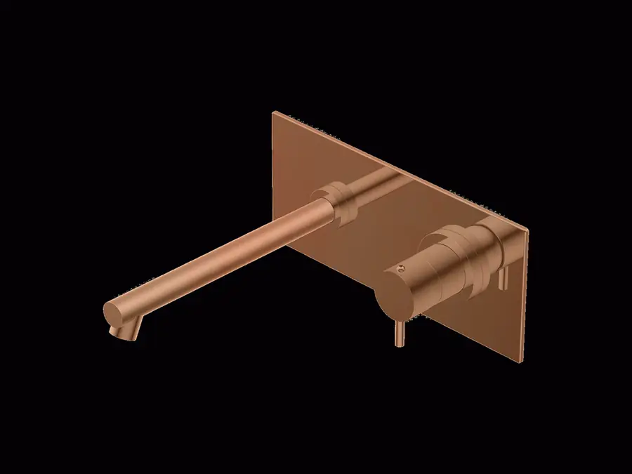 Aanbieding Diametro35 - Miscelatore Monocomando a Parete con Piastra per Lavabo, Finitura Rose Gold, Canna da 192 mm