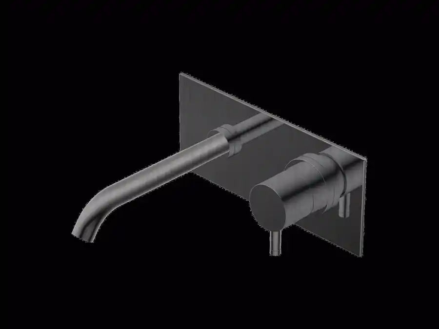 Aanbieding Diametro35 - Miscelatore Monocomando a Parete con Piastra per Lavabo, Finitura Brushed, Canna da 196 mm