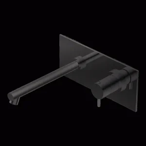 Actieprijs Diametro35 - Miscelatore Monocomando a Parete con Piastra per Lavabo, Finitura Brushed Black Chrome, Canna da 192 mm