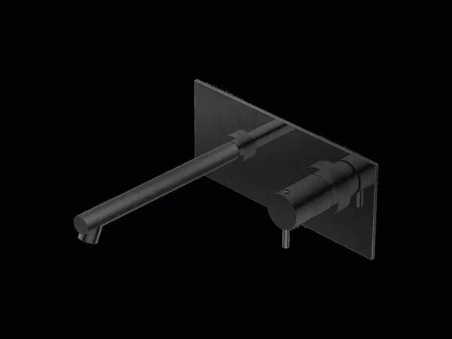 Actieprijs Diametro35 - Miscelatore Monocomando a Parete con Piastra per Lavabo, Finitura Brushed Black Chrome, Canna da 192 mm