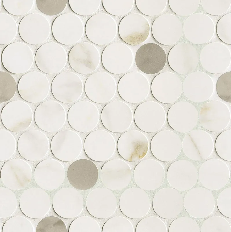 Actieprijs Magnifica Calacatta Gold Circle Mosaico 31x31 Rettificato Matt Sp. 7 mm - 0,38 Mq