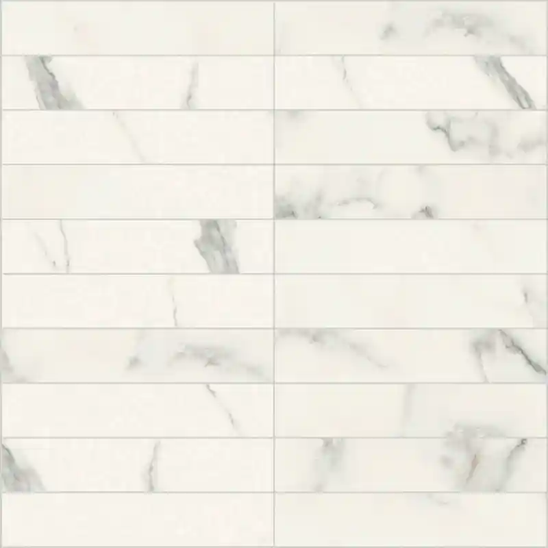 Gecertificeerd I Classici Di Rex Statuario Mosaico 3x15 Non Rettificato Glossy Sp. 9 mm - 11 Pz
