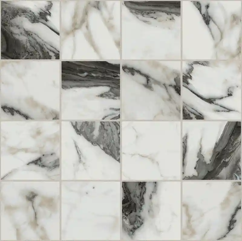 Uitverkoop Les Bijoux De Rex Calacatta Altissimo Blanc Mosaico 7,5x7,5 Non Rettificato Matt - Naturale Sp. 6 mm - 11 Pz
