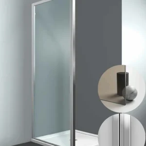 Actieprijs Box Doccia serie 7000 modello ZG Sinistra, misura Standard 800 mm, in Cristallo temperato finitura Bronzo, montanti finitura Argento Lucido, compreso TPA