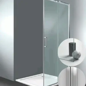 Actieprijs Box Doccia serie Gliss modello DA Destra, su misura al cm da 880 a 970 mm, in Cristallo temperato finitura Trasparente, montanti finitura Argento Lucido, compreso TPA