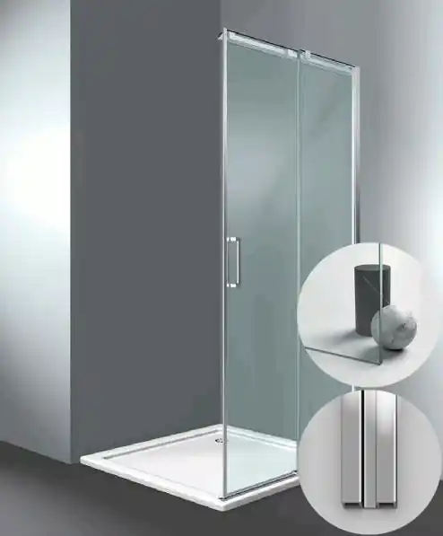 Actieprijs Box Doccia serie Gliss modello DA Destra, su misura al cm da 880 a 970 mm, in Cristallo temperato finitura Trasparente, montanti finitura Argento Lucido, compreso TPA