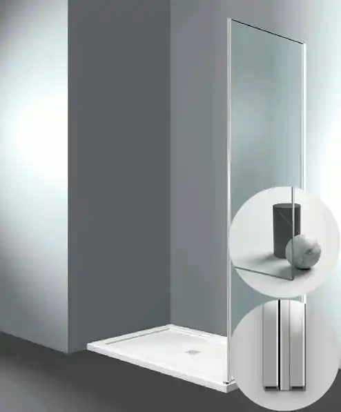 Box Doccia serie Gliss modello DF Destra, su misura al cm da 1080 a 1190 mm, in Cristallo temperato finitura Trasparente, montanti finitura Argento Lucido, compreso TPA Flitsaanbieding