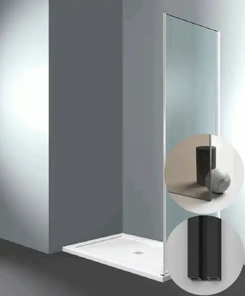Laatste Kans Box Doccia serie Gliss modello DF Destra, su misura al cm da 880 a 970 mm, in Cristallo temperato finitura Bronzo, montanti finitura Nero Opaco, compreso TPA