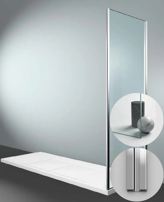Beperkte Voorraad Box Doccia serie Gliss modello DG Destra, su misura al cm da 780 a 870 mm, in Cristallo temperato finitura Trasparente, montanti finitura Argento Lucido, compreso TPA