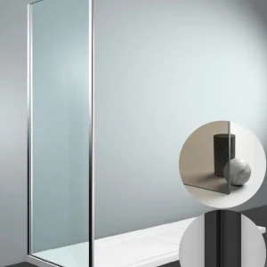 Aanbieding Box Doccia serie Gliss modello DG Sinistra, su misura al cm da 680 a 770 mm, in Cristallo temperato finitura Bronzo, montanti finitura Nero Opaco, compreso TPA