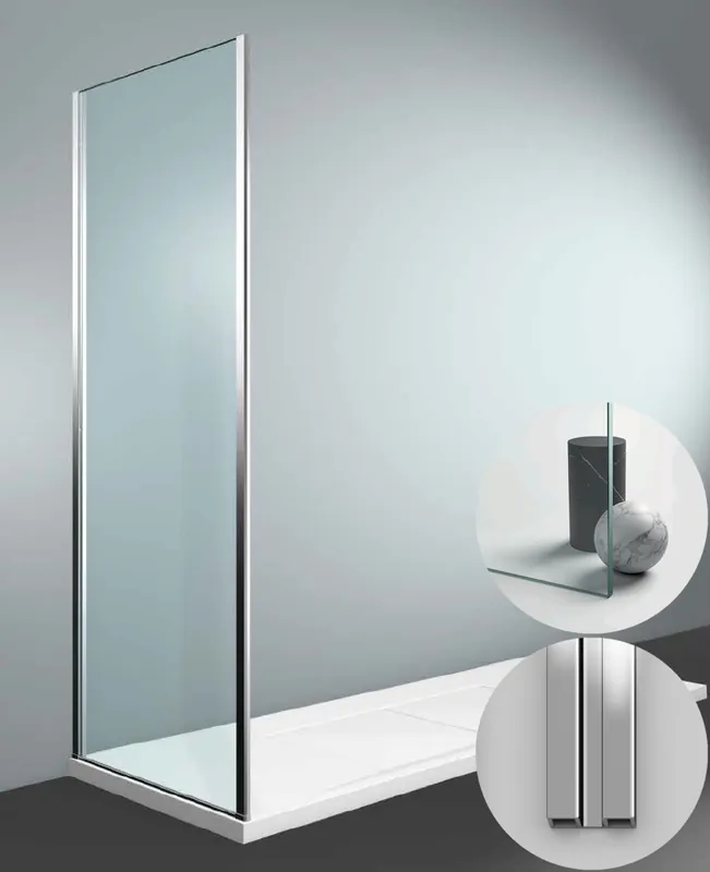 Beperkte Voorraad Box Doccia serie Gliss modello DG Sinistra, su misura al cm da 780 a 870 mm, in Cristallo temperato finitura Trasparente, montanti finitura Argento Lucido, compreso TPA