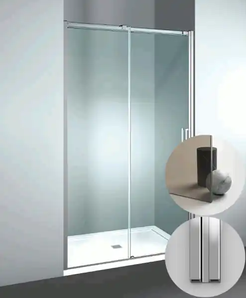 Meest Verkocht Box Doccia serie Gliss modello DN Sinistra, su misura al cm da 980 a 1070 mm, in Cristallo temperato finitura Bronzo, montanti finitura Argento Lucido, compreso TPA