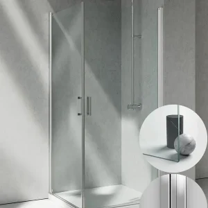 Speciale Aanbieding Box Doccia serie Linea modello LA Destra, su misura al cm da 880 a 990 mm, in Cristallo temperato finitura Trasparente, montanti finitura Argento Lucido, compreso TPA